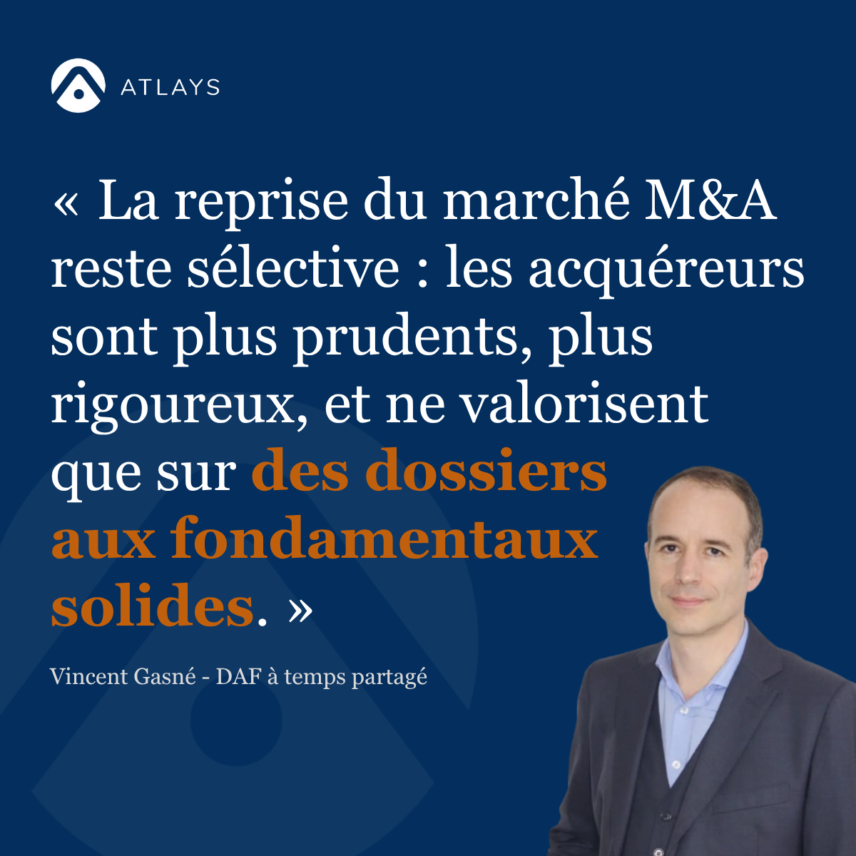 Vincent Gasné s'exprime sur la cession d'entreprise